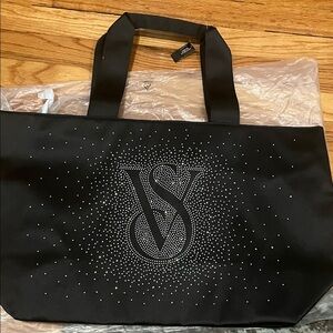 Victoria's Secret Black Tote with Glittering VS Design